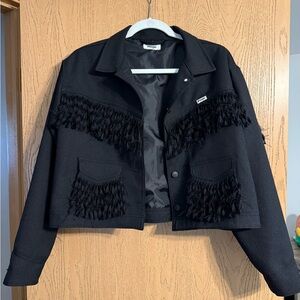 Wrangler Black Fringe Women's Blazer